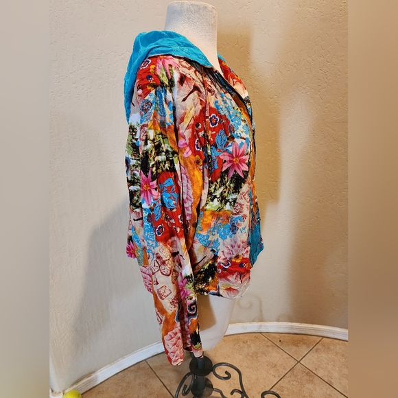 Vanity Collection Indonesia beaded sequin Zip Up hoody jacket XL - Picture 3 of 6